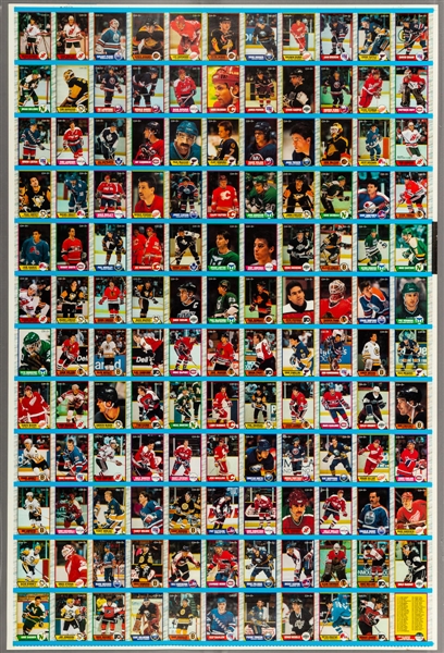 1987-88 to 1993-94 O-Pee-Chee Hockey Card Uncut Sheet Collection of 82 