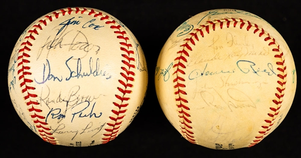 Montreal Expos Circa 1970 Team-Signed Ball and Circa 1972 Quebec Carnavals (Expos Farm Team) Team-Signed Ball