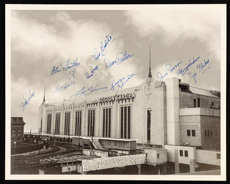 Boston Garden Photo Signed by 11 Former Boston Bruins Players with LOA (16" x 20") 