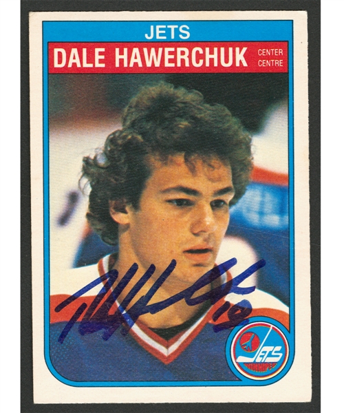 1982-83 O-Pee-Chee Hockey #380 HOFer Dale Hawerchuk Signed Rookie Card with Hawerchuk Family LOA