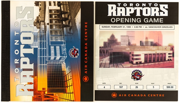 Toronto Raptors 1998-99 First Season at Air Canada Centre Full Season Ticket Booklet including Opening Game 