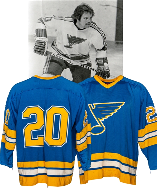 Late-1970s St. Louis Blues Game-Worn Jersey Attributed to Neil Komadoski – Team Repairs! 
