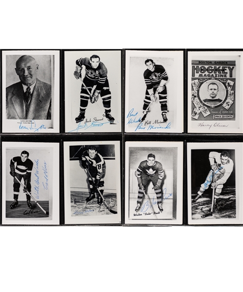 Hockey Hall of Famers Signed Photos (36) with Most Deceased Including Oliver, Pratt, Primeau, Reardon, Horner, Mosienko, Goheen and The Rocket  
