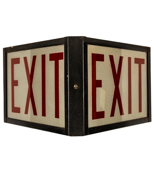 Original Chicago Stadium (1929-1994) Exit Light Purchased in 1994 Leslie Hindman Auction 