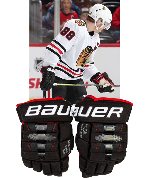 Patrick Kane’s 2019-20 Chicago Black Hawks Signed Bauer Nexus 1N Game-Used Gloves with Team LOA 