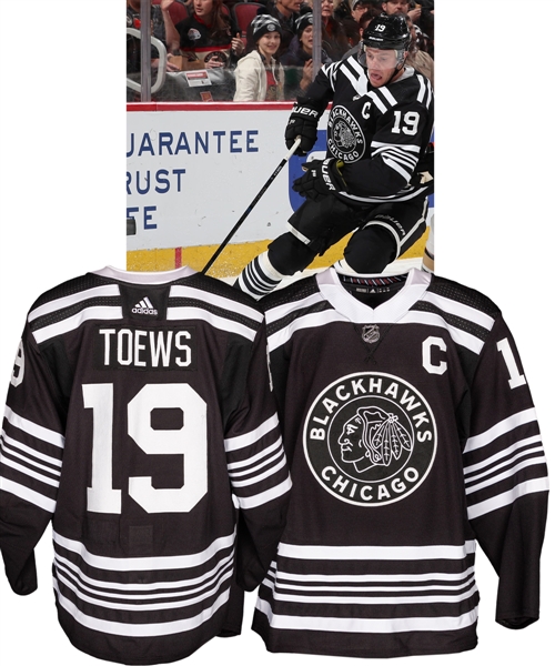Jonathan Toews’ 2019-20 Chicago Black Hawks Game-Worn Captain’s Alternate Jersey with Team LOA - Photo-Matched! 