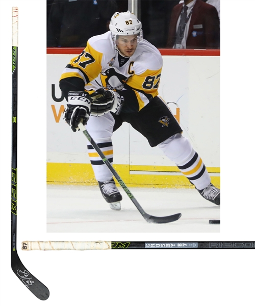 Sidney Crosbys 2016-17 Pittsburgh Penguins Signed CCM Ribcore Game-Used Stick - Maurice “Rocket” Richard, Conn Smythe and Stanley Cup Championship Winning Season! 