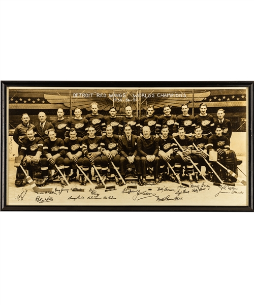 Pete Kellys 1935-36/1936-37 Detroit Red Wings Stanley Cup Champions Framed Team Photo