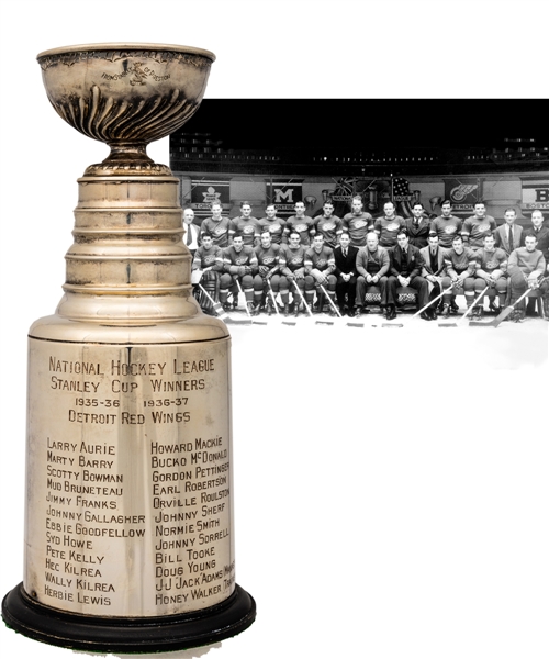 Pete Kellys 1935-36/1936-37 Detroit Red Wings Stanley Cup Championship Trophy (13”)