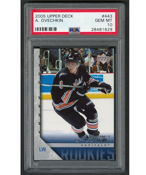 2005-06 Upper Deck Young Guns Hockey Card #443 Alexander Ovechkin Rookie - Graded PSA GEM MT 10