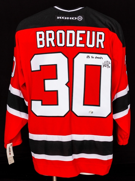 Martin Brodeur Signed New Jersey Devils Jersey with COA – 2003 Stanley Cup Notation! 