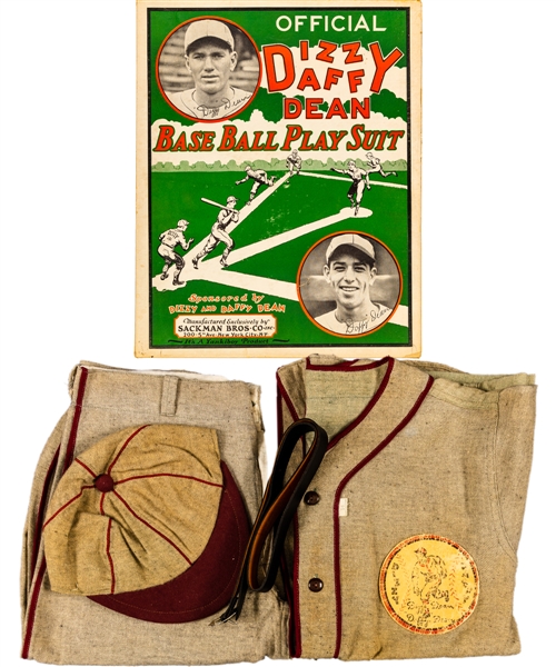 1930s Dizzy and Daffy Dean Sackman Bros Complete Baseball Suit in Original Box