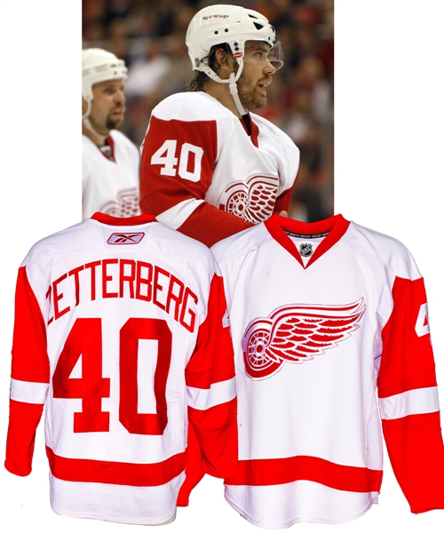 Henrik Zetterbergs 2007-08 Detroit Red Wings Game-Worn Jersey with Team COA - Career High Season for Goals (43) and Points (92) - Photo-Matched!