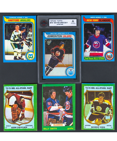 1979-80 Topps Hockey Near Complete Set (263/264) with KSA Authentic Wayne Gretzky Rookie Card Plus 1973-74 Topps Hockey Near Complete Set (197/198)