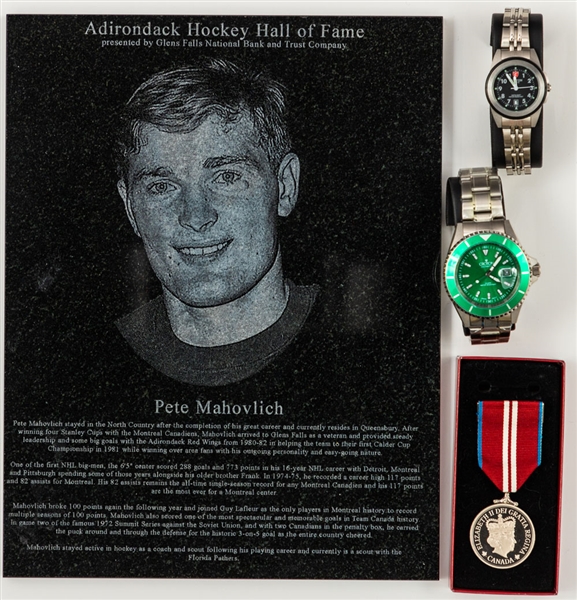 Peter Mahovlichs Watches, Jewelry and Awards Collection with His Signed LOA
