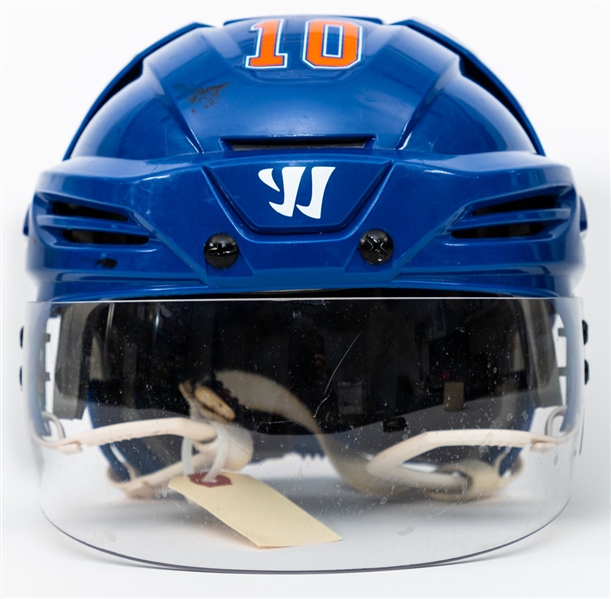 Nail Yakupov’s 2014-15 Edmonton Oilers Signed Warrior Game-Worn Helmet with Team LOA – Photo-Matched! 