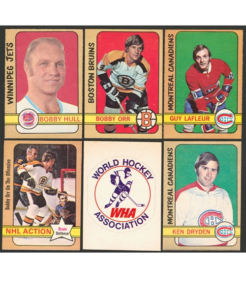 1972-73 O-Pee-Chee Hockey Complete Mid-to-High Grade 341-Card Set and Team Logo Complete 30-Card Insert Set  