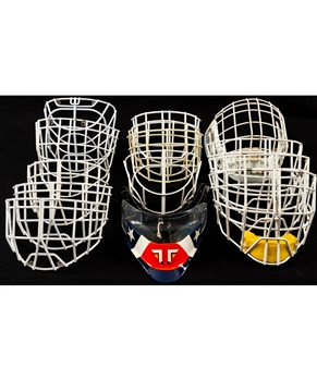 Tim Thomas Hockey Career Goalie Mask Cage Collection of 13 with His Signed LOA