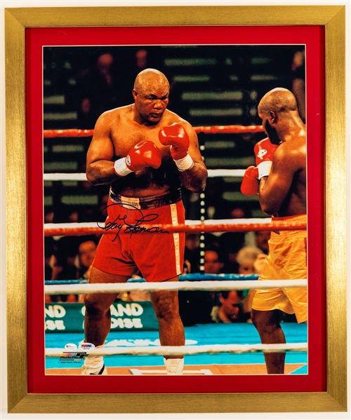 George Foreman Signed Framed Photo with PSA/DNA COA (20" x 24")