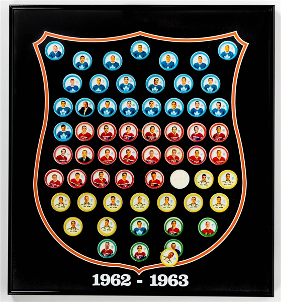 1962-63 Shirriff Hockey Coin Complete Set Framed Display