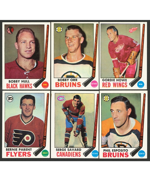 1969-70 Topps Hockey Complete Mid-to-High Grade 132-Card Set Plus Hockey Stamps (28)