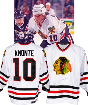 Brian Noonans (1993-94) and Tony Amontes (1994-95 Pre-Season) Chicago Black Hawks Game-Worn Jersey with Team LOA