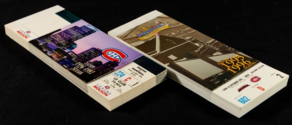 Montreal Forum 1995-96 Final Season Montreal Canadiens Complete Ticket Set in Booklet Plus 1996-97 Molson Centre Inaugural Season Complete Ticket Set in Booklet