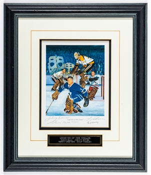 Brian Glennie’s “The Game” and “Legends of the Crease” Multi-Signed Hockey HOFers and Legends Framed Lithograph Collection of 2 with Family LOA