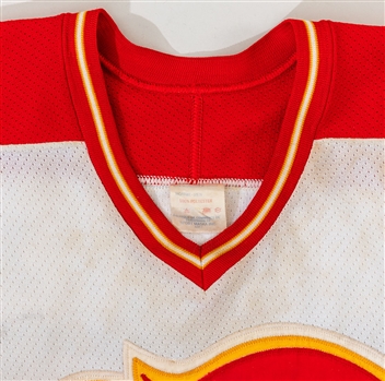 1988-89 Tim Hunter Game Worn, Signed Calgary Flames Jersey -, Lot #81747