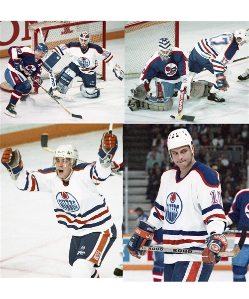 Massive Edmonton Oilers 1989-90 Stanley Cup Division Semifinals vs Winnipeg Jets Colour 35mm Negative Collection of 3,200 Including Images of Mark Messier, Jari Kurri and Dale Hawerchuk