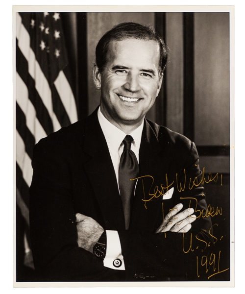 Joe Biden Signed Photo with "U.S.S. 1991" Annotation (8” x 10”) - 46th President of the United States