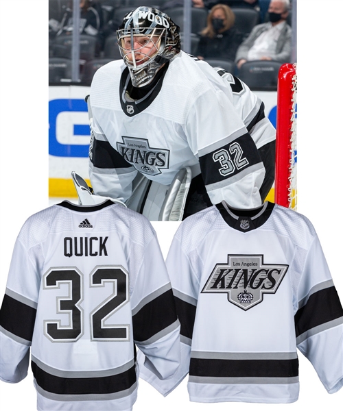 Jonathan Quicks 2020-21 Los Angeles Kings Game-Worn Heritage Jersey with Team COA