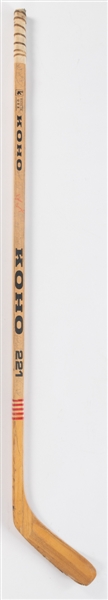 Stan Jonathans 1977-78 Boston Bruins Team-Signed Game-Used Koho 221 Stick from the Tom Johnson Collection with an LOA from the Johnson Family 