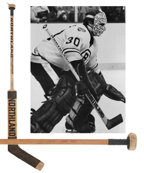 Gerry Cheevers Mid-to-Late-1970s Boston Bruins Game-Used Northland Stick #2 from the Tom Johnson Collection with an LOA from the Johnson Family 
