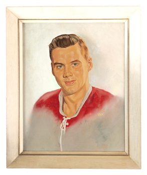 Tom Johnsons 1950s Montreal Canadiens Original Tex Coulter Framed Painting from His Personal Collection with LOA (20" x 24") 