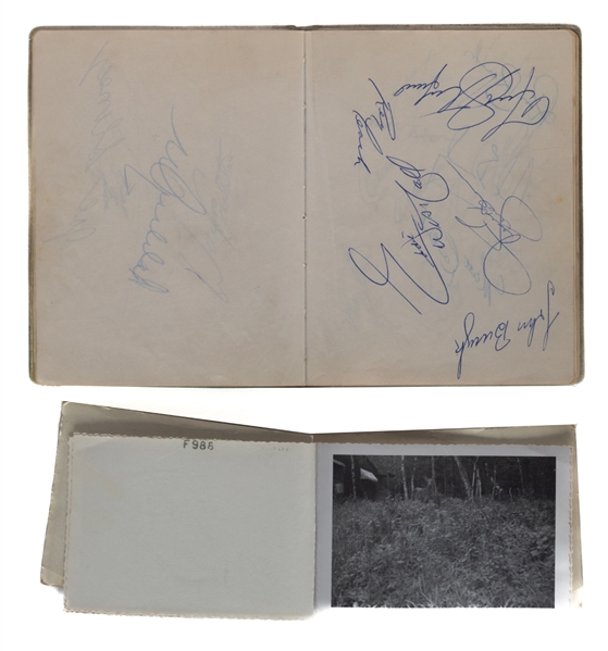 Tom Johnsons Circa 1970-71 Boston Bruins Autograph Booklet Inc. Orr, Esposito, Bucyk, Cheevers and Others Plus Photos from His Personal Collection with LOA