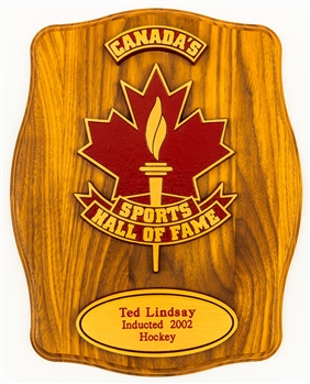 Ted Lindsays 2002 Canadas Sports Hall of Fame Plaque with Family LOA (11" x 14")