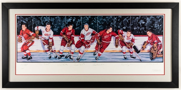 Detroit Red Wings and Production Line Multi-Signed Limited-Edition Lithographs (2) from Ted Lindsays Personal Collection with Family LOA