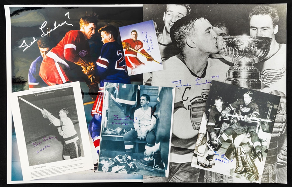 Ted Lindsays Detroit Red Wings Autograph Collection Including Signed Photos, Postcards and Assorted Items (73 Pieces) with Family LOA 