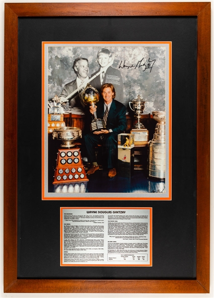 Wayne Gretzky "Trophy Case" Signed Photo Framed Display from Ted Lindsays Personal Collection with Family LOA (27" x 38")