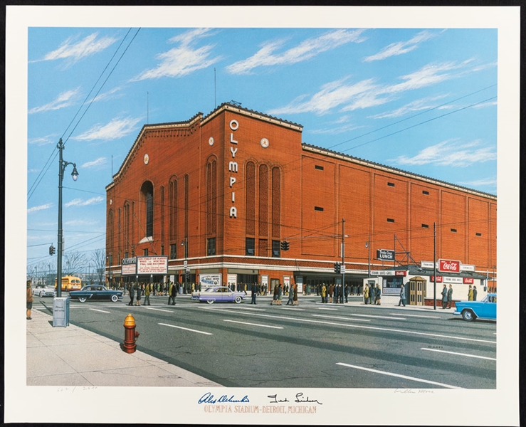 Ted Lindsays Detroit Olympia, End of an Era and St. Michaels Hockey Multi-Signed Lithographs/Prints (4) with Family LOA 
