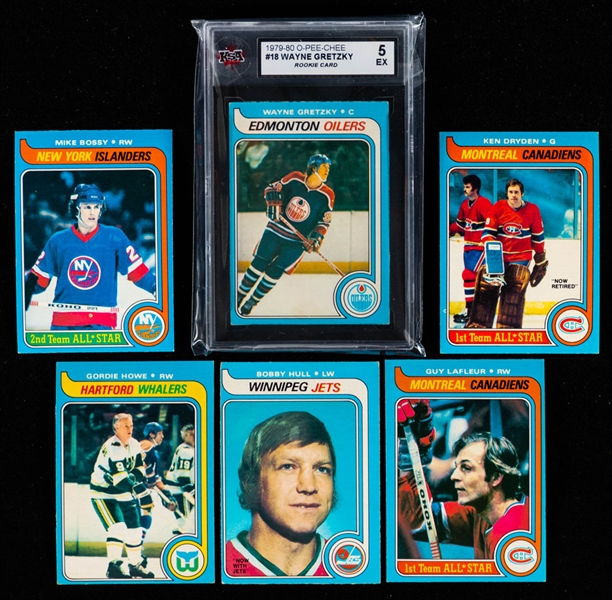 1979-80 O-Pee-Chee Hockey Complete 396-Card Set Including Graded KSA 5 Wayne Gretzky Rookie Card Plus 600+ Extras