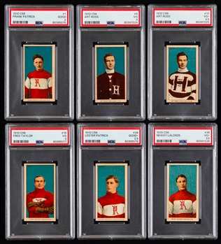 1910-11 Imperial Tobacco C56 Hockey Complete PSA-Graded 36-Card Set Including Rookie Cards of HOFers Cyclone Taylor, Newsy Lalonde, Art Ross (2), Patrick Bros, Paddy Moran and Percy LeSueur