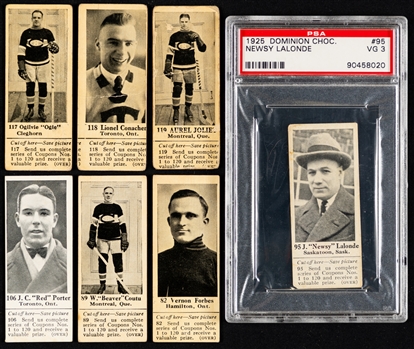 1925 Dominion Chocolate "Athletic Stars" Cards with Tabs (20) - Includes 19/32 Cards for the Hockey Set