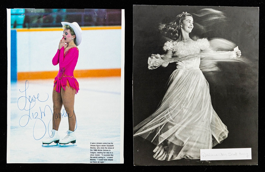 Legendary Figure Skaters Signed Photo Collection of 6 including World Figure Skating Hall of Fame members Barbara Ann Scott, Toller Cranston, Kurt Browning and Scott Hamilton 