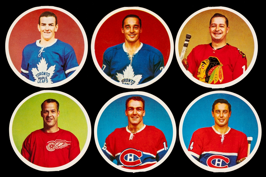 1962-63 El Producto Complete Set of 6 Hockey Coasters