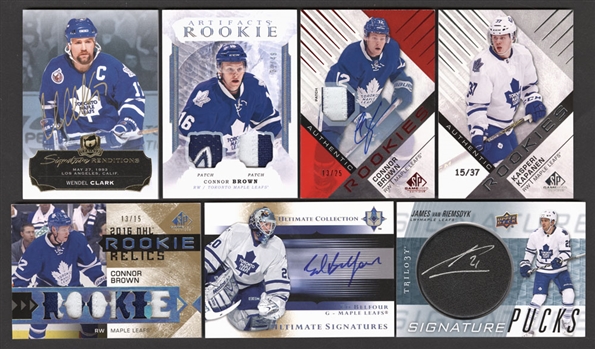 Toronto Maple Leafs Hockey Cards (100+) Including Patches/Autographs/Rookies – Clark, Gilmour, Sundin, Belfour Kadri, Kapanen, Brown, Van Riemsdyk