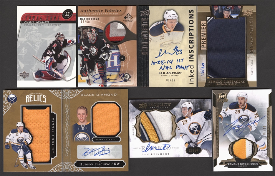 Buffalo Sabres Hockey Cards (35) Including Patches/Autographs/Rookies - Andreychuk, OReilly, Turgeon, Vanek, Satan, Reinhart
