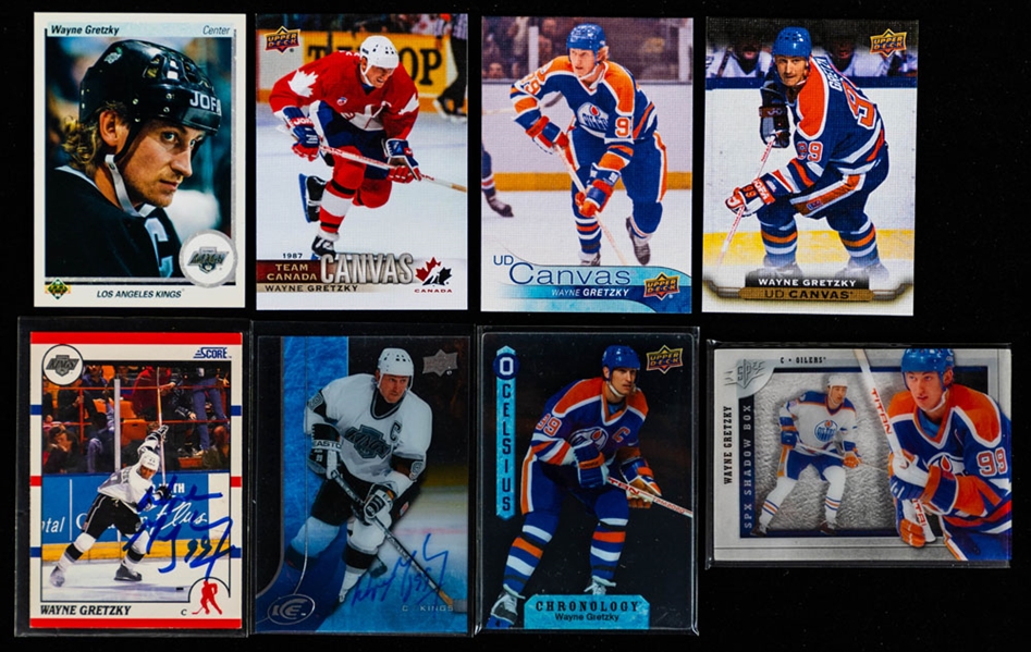 Wayne Gretzky Modern Hockey Card Collection (1050+) Including Two Signed Cards