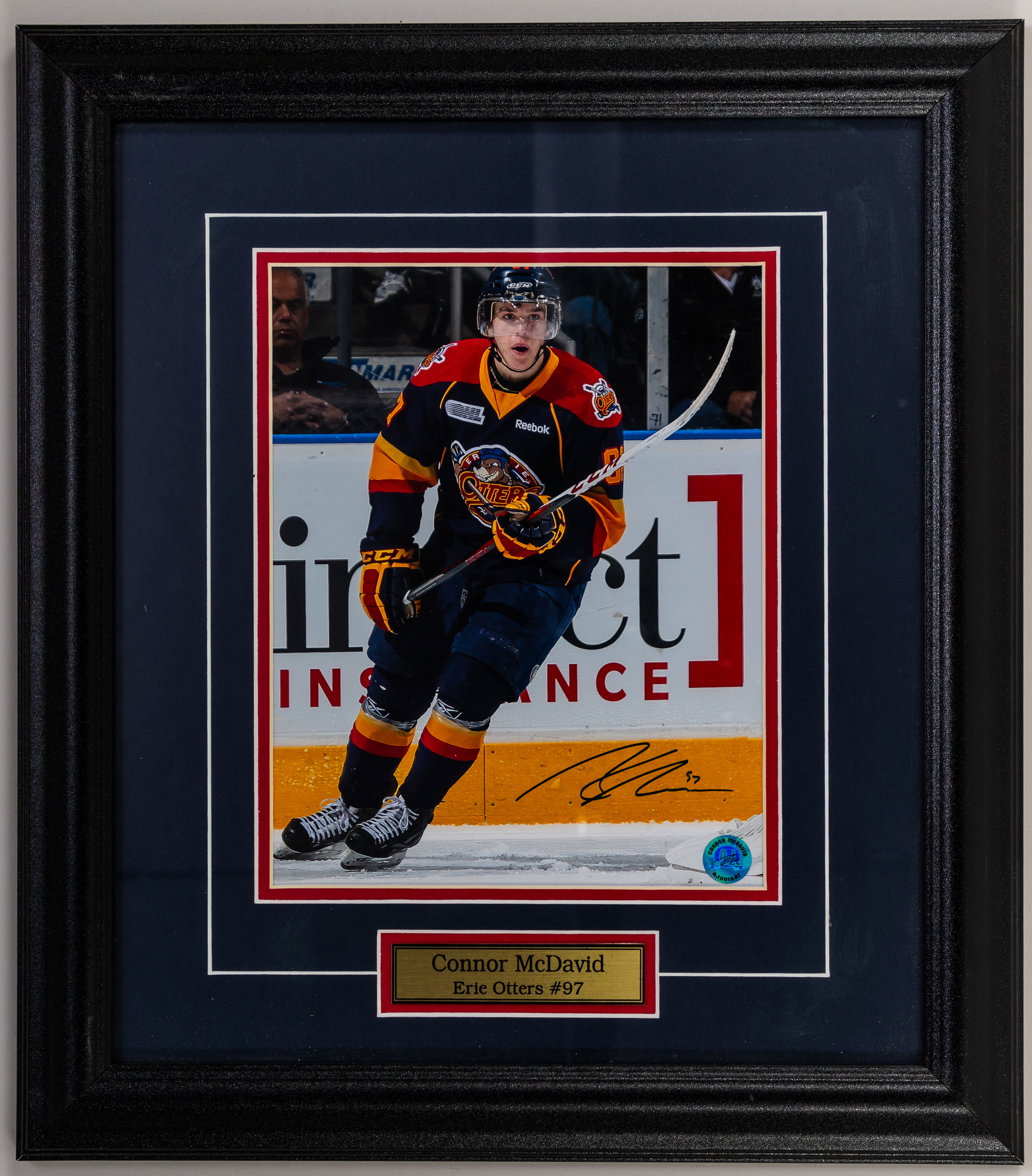 Connor McDavid Autographed & Framed Erie Otters 16x20 Photo - NHL Auctions